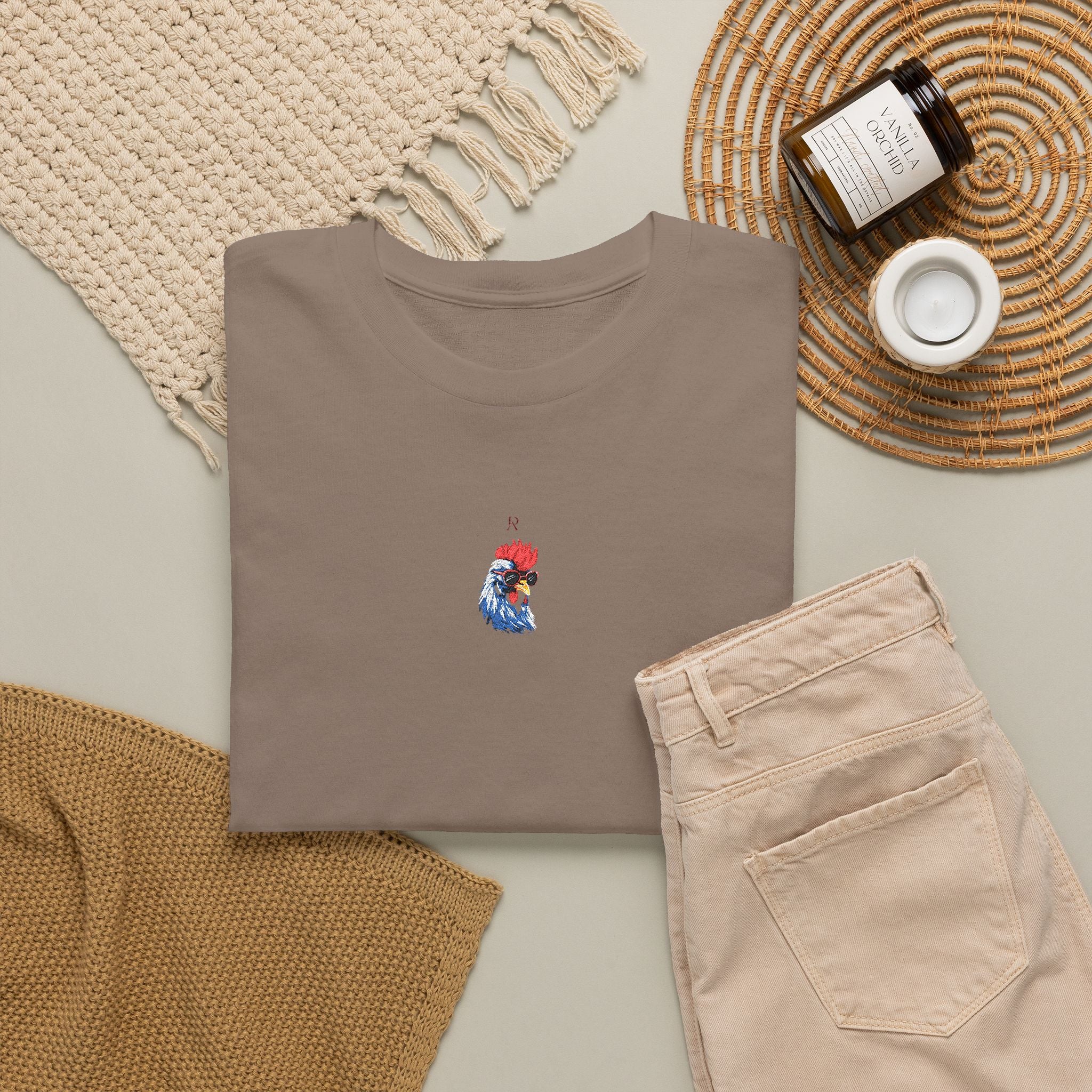 Embroidered Rooster T-Shirt