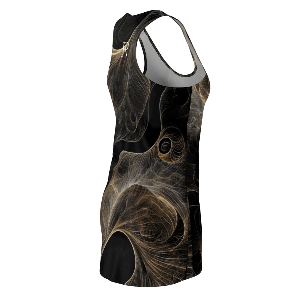 Smoke Swirl Dress — Black & Gold