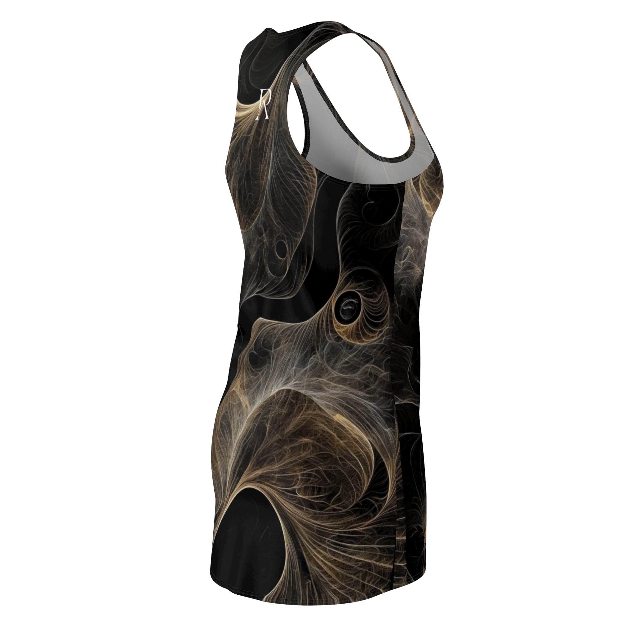 Smoke Swirl Dress — Black & Gold