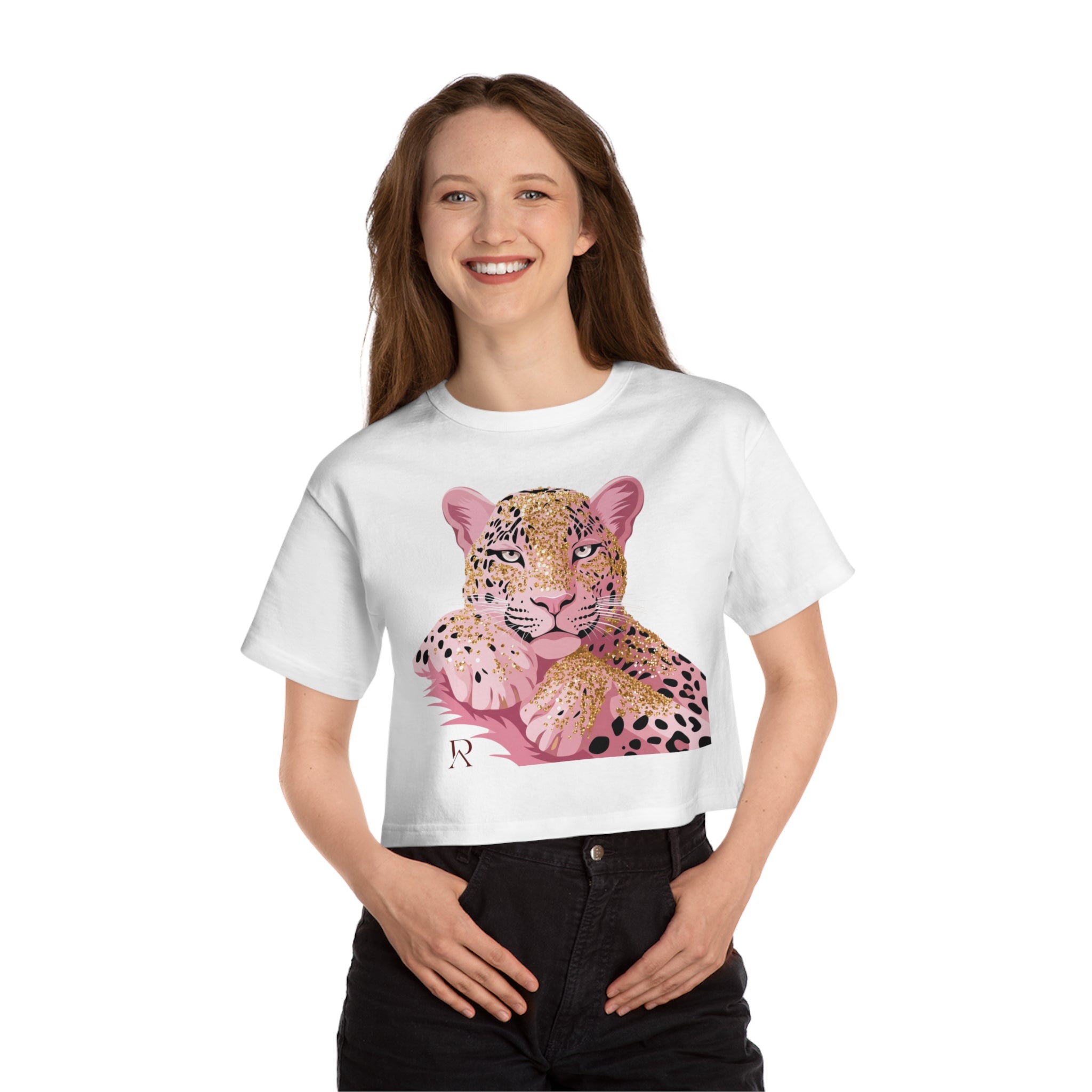 Pink Leopard Crop Tee