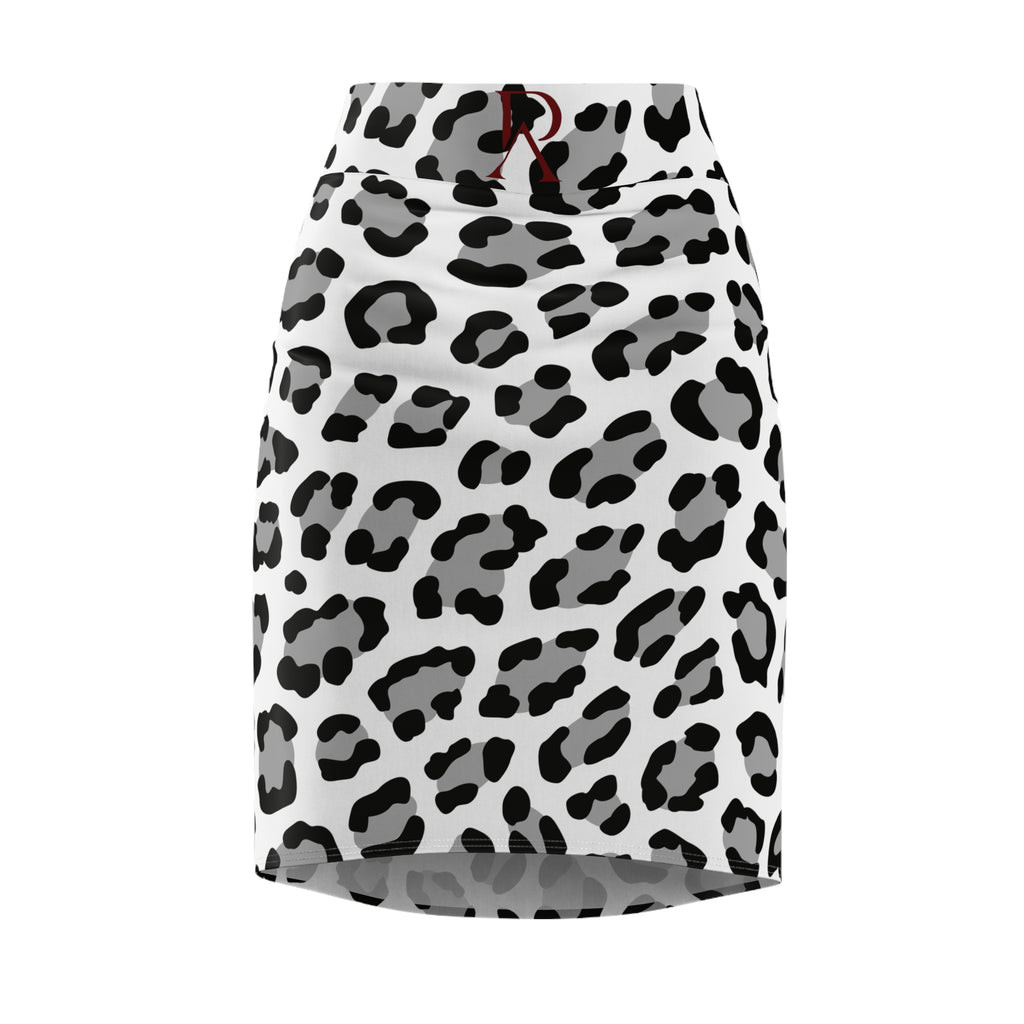 Black & White Leopard Pencil Skirt