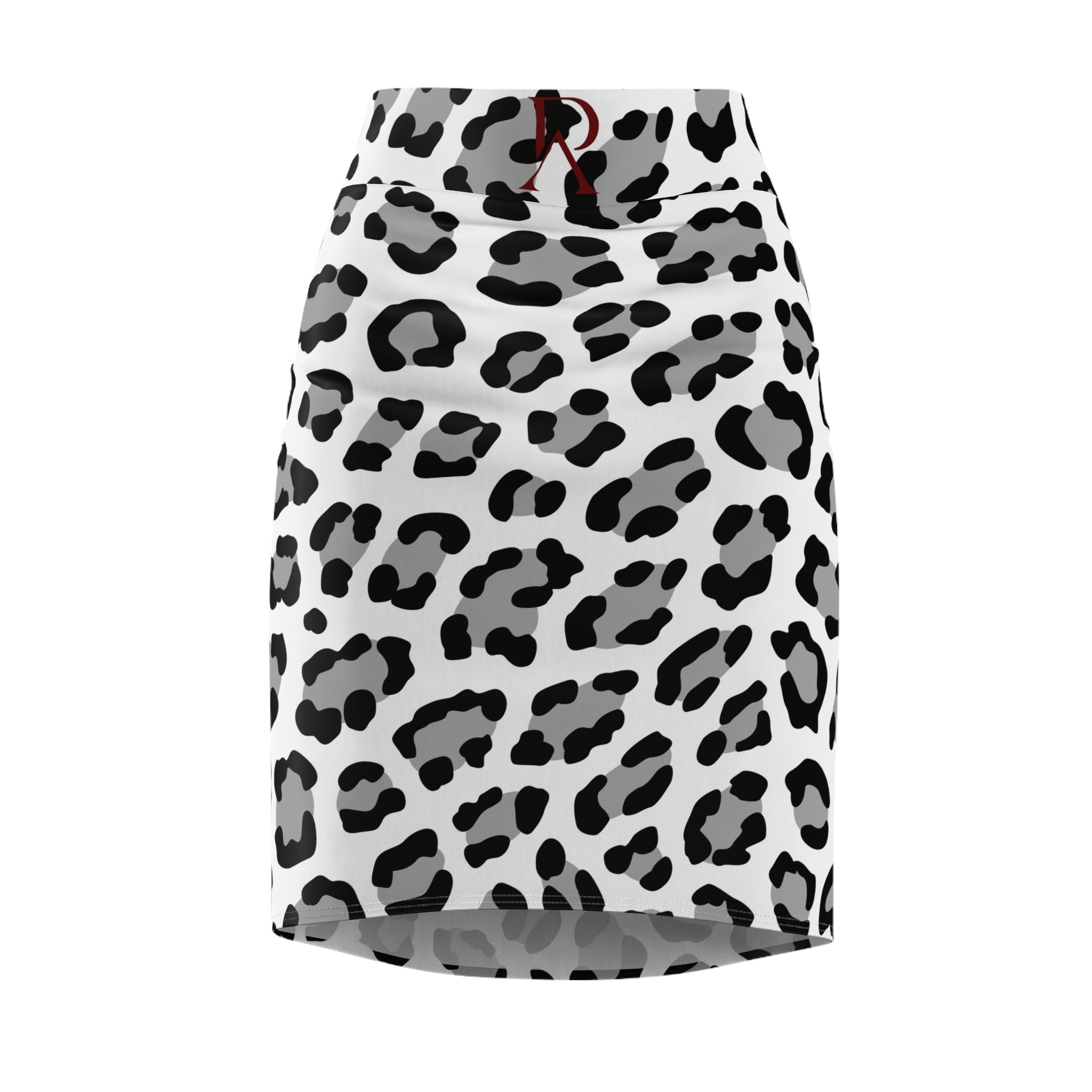 Black & White Leopard Pencil Skirt