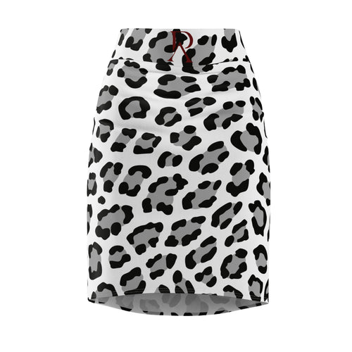 Black & White Leopard Pencil Skirt