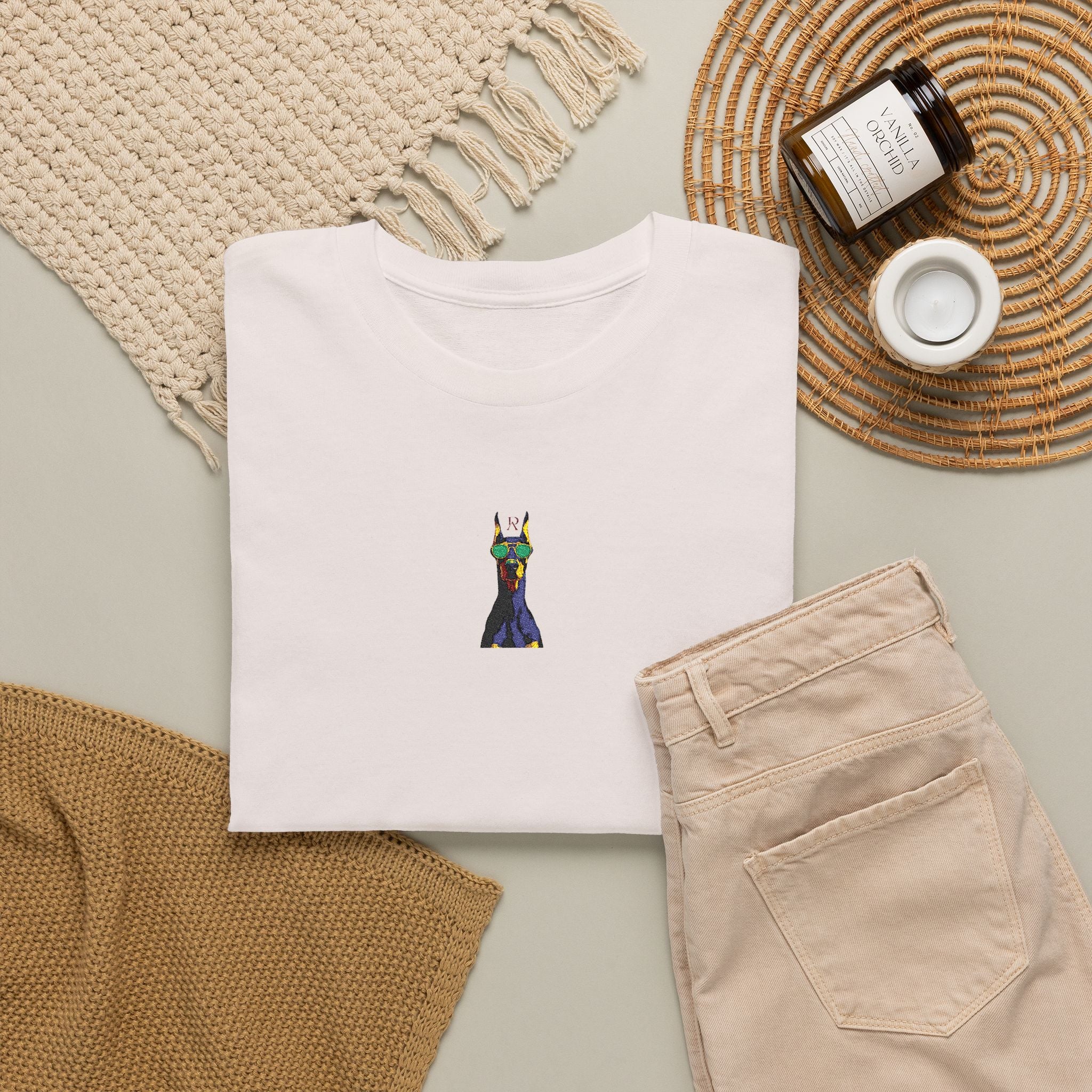 Embroidered Doberman T-Shirt