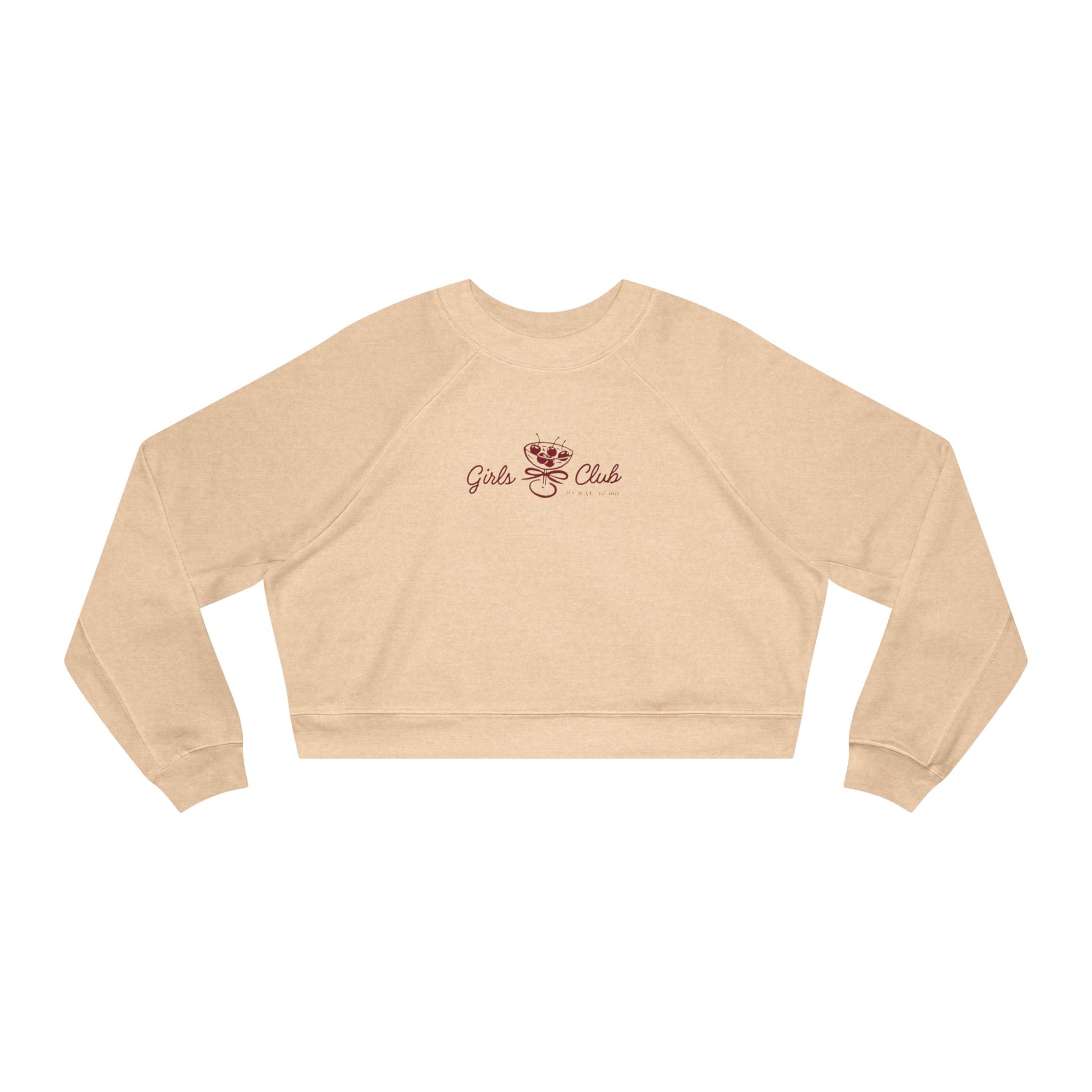 Cropped Pullover — Girls Club Embroidered Sweatshirt