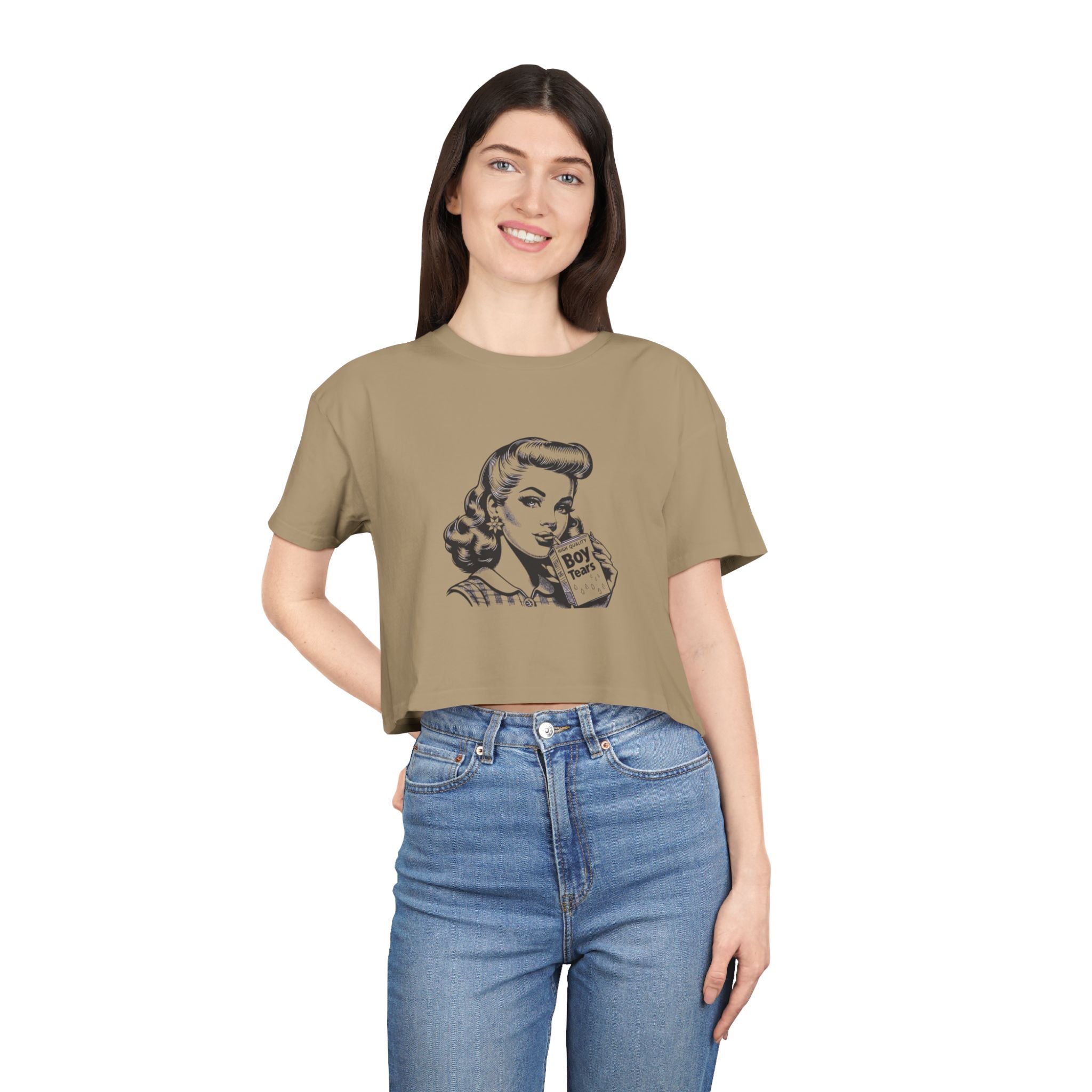 Tears Crop Top Retro Vintage