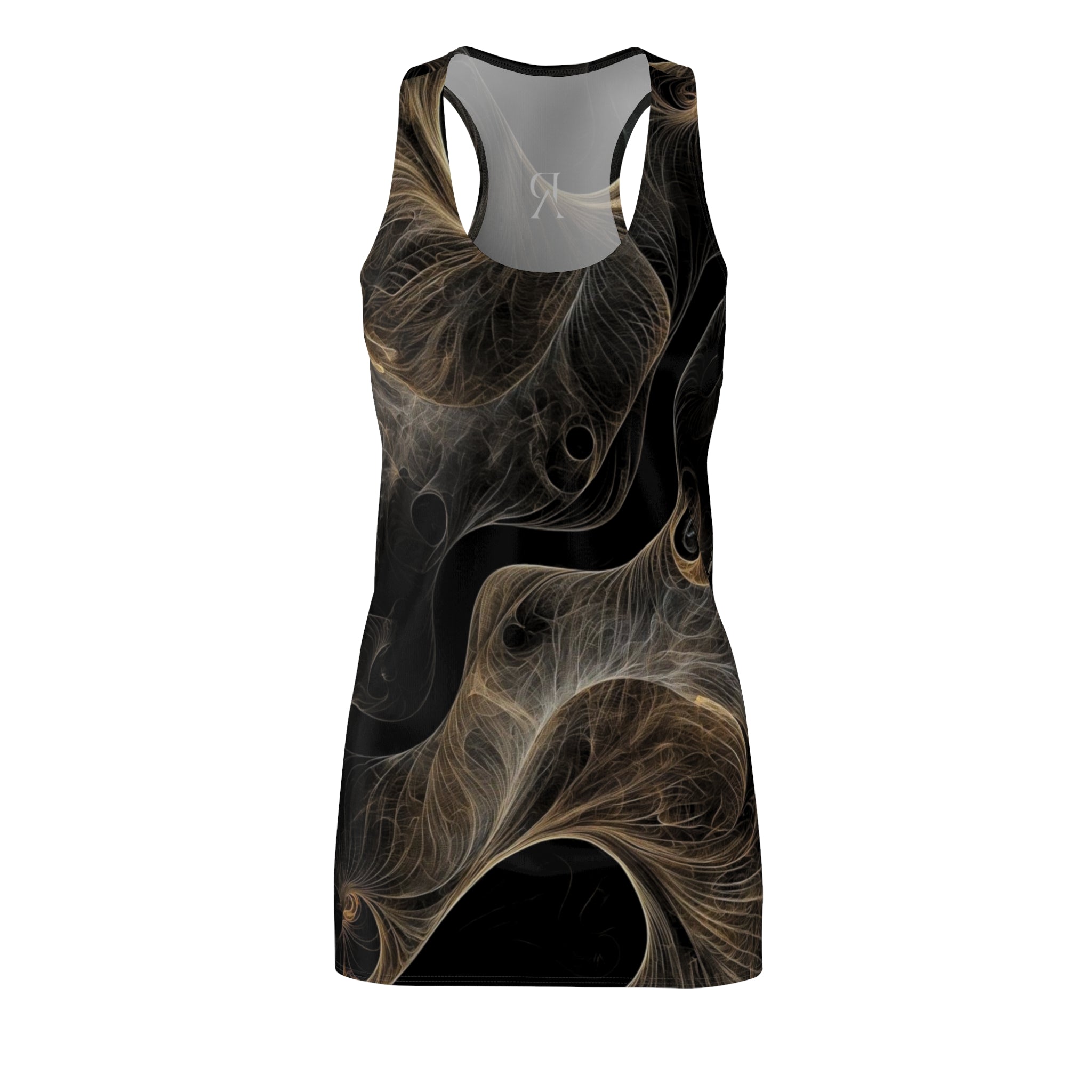Smoke Swirl Dress — Black & Gold