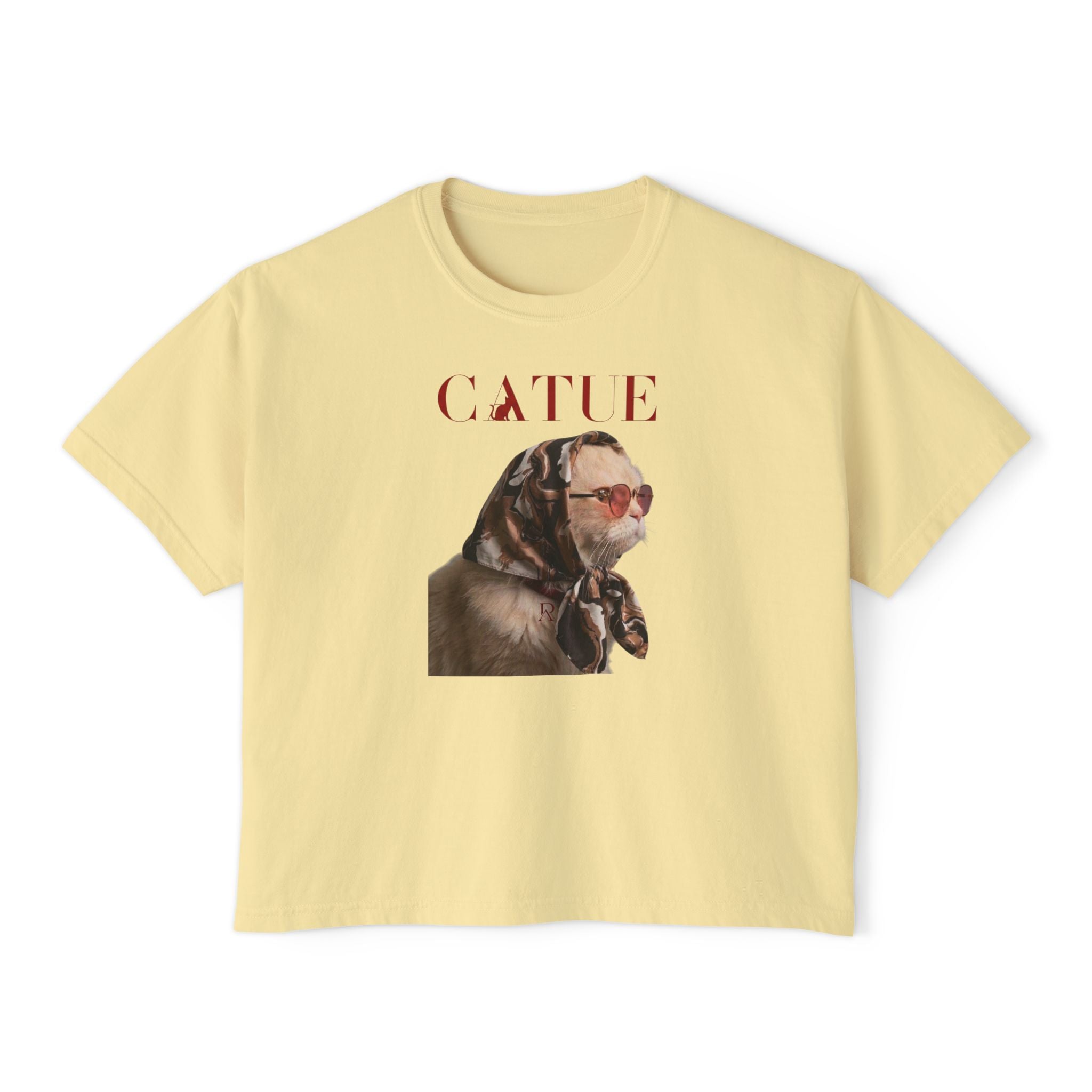 Retro Cat Portrait Boxy Tee