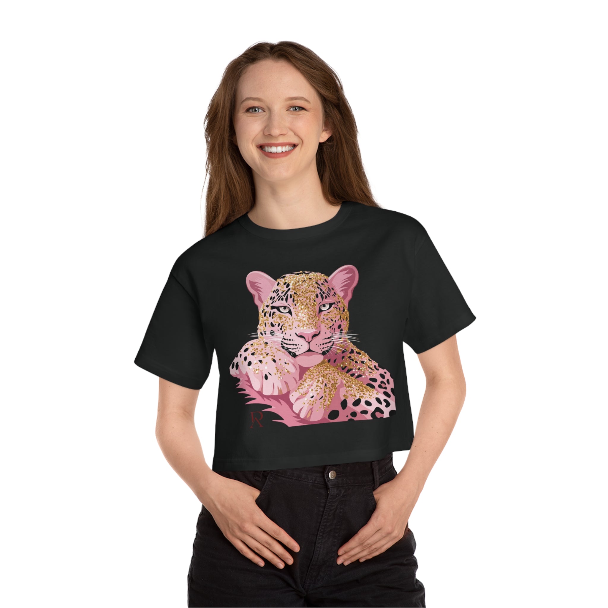 Pink Leopard Crop Tee
