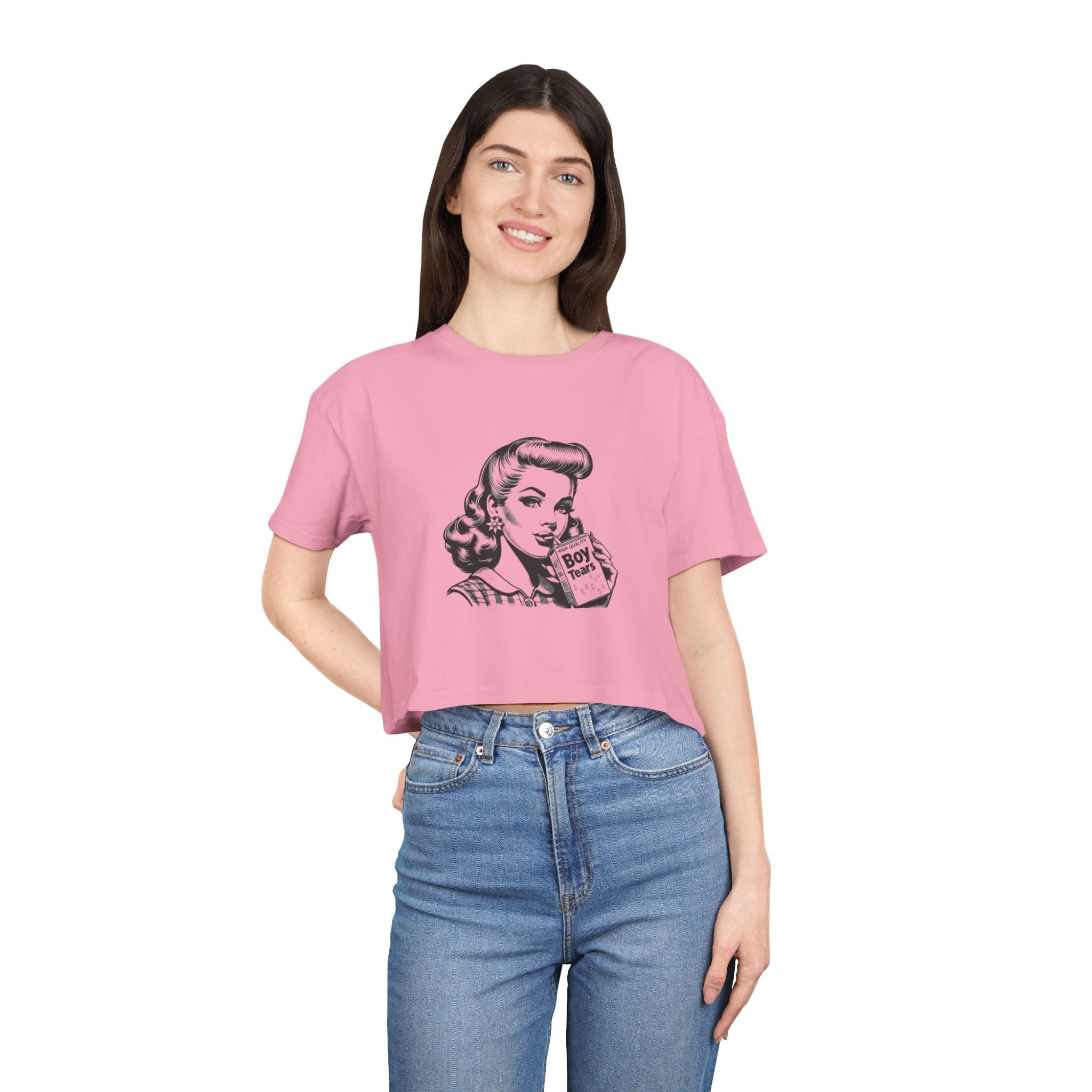 Tears Crop Top Retro Vintage