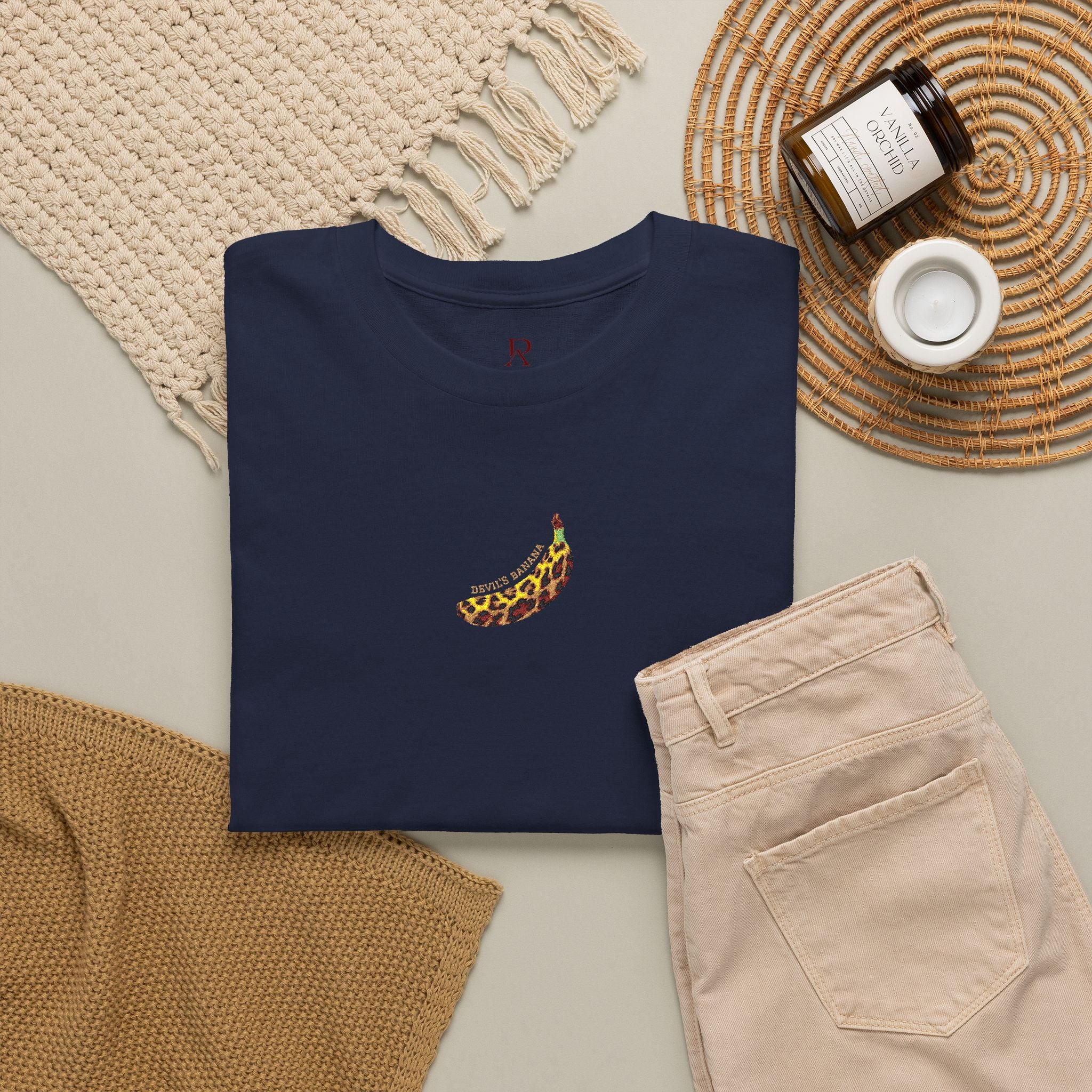 Embroidered Leopard Devil's Banana Tee