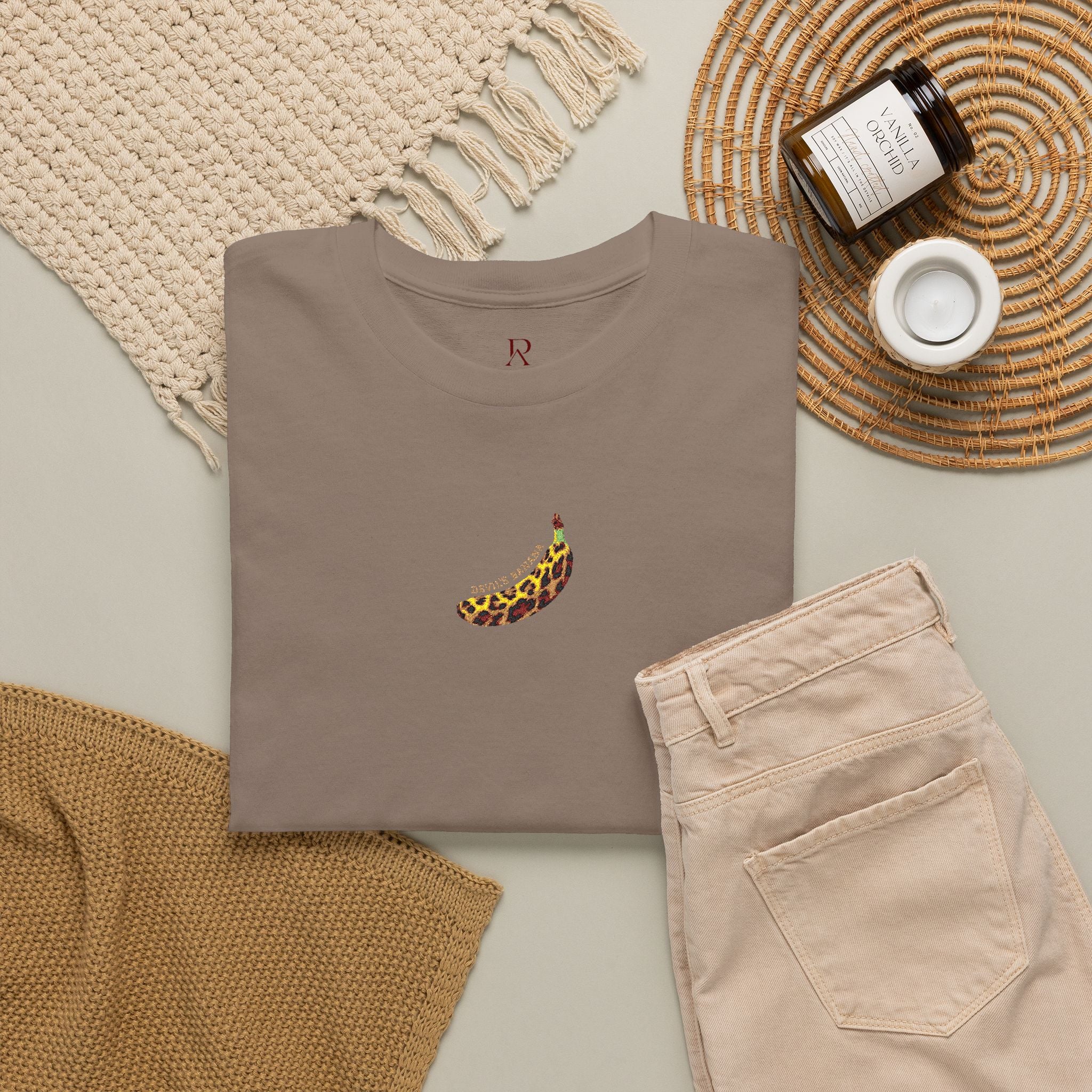 Embroidered Leopard Devil's Banana Tee