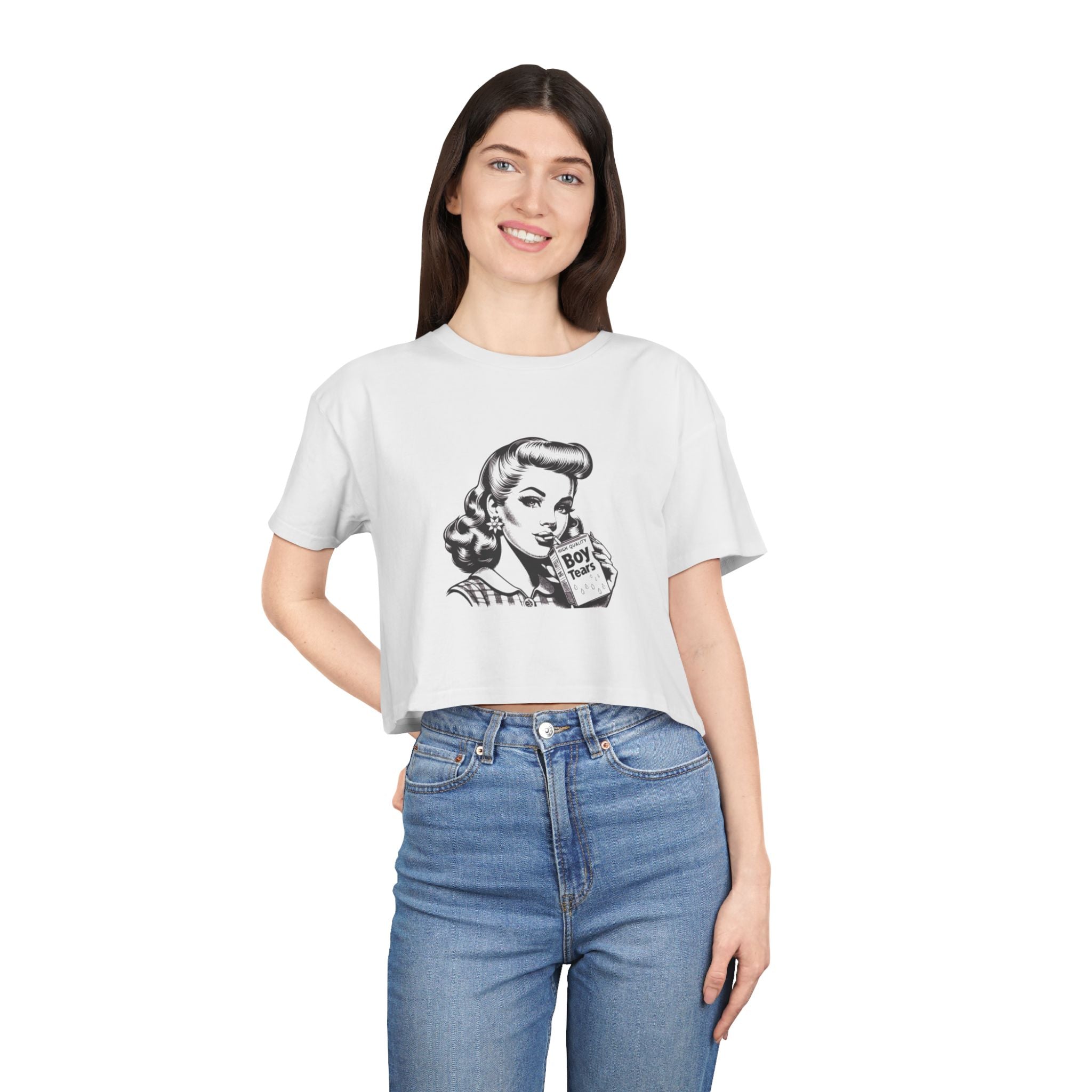 Tears Crop Top Retro Vintage