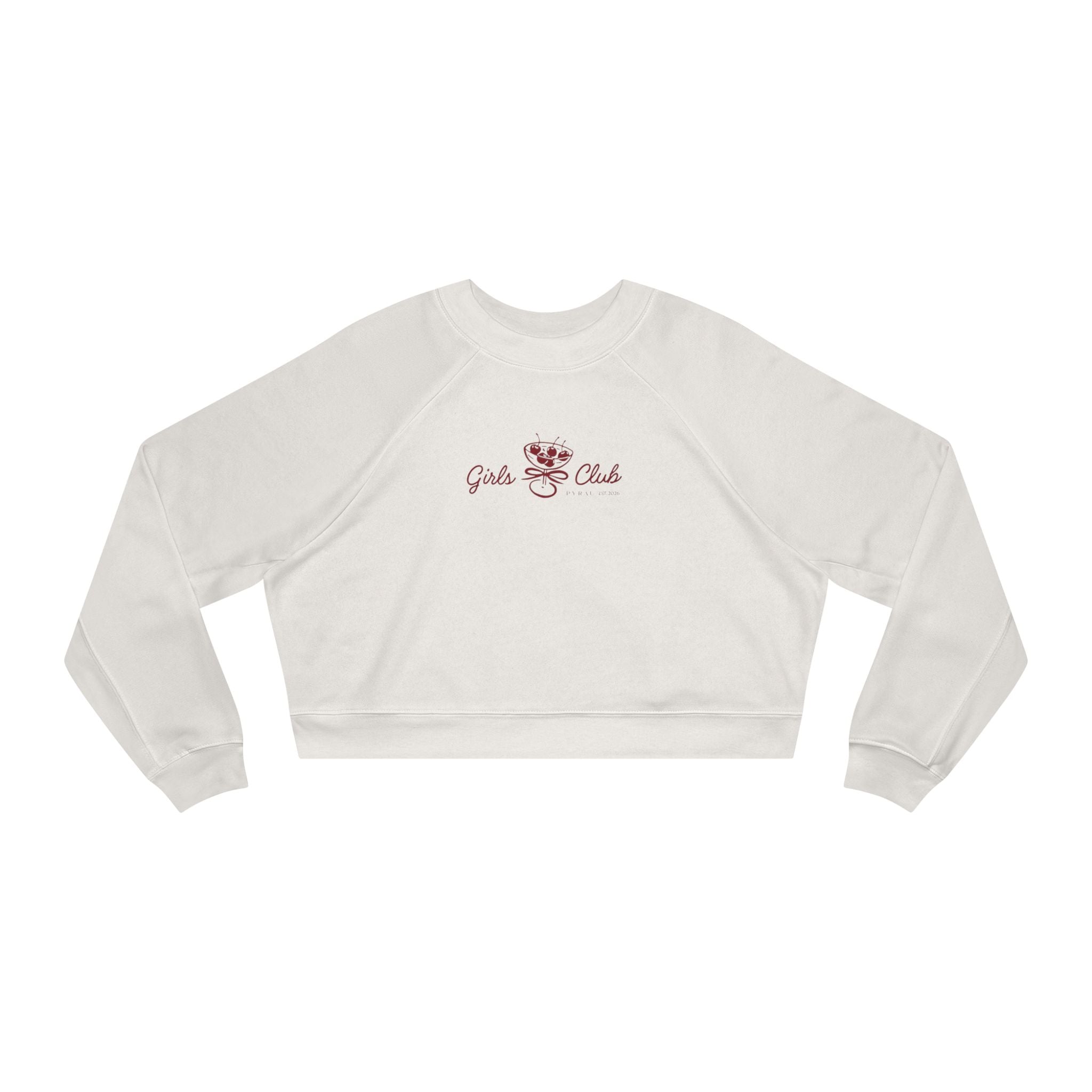 Cropped Pullover — Girls Club Embroidered Sweatshirt