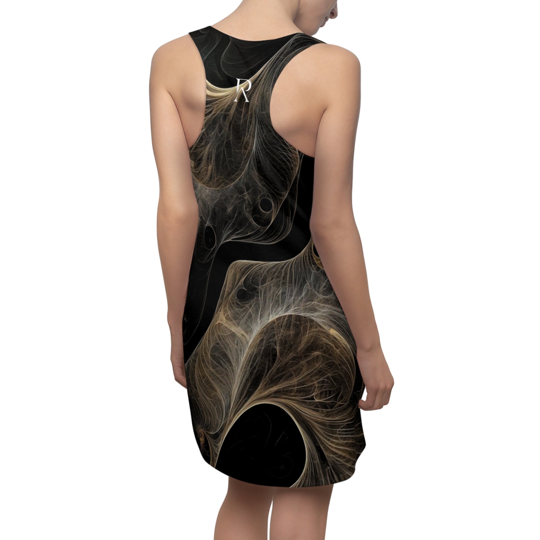 Smoke Swirl Dress — Black & Gold