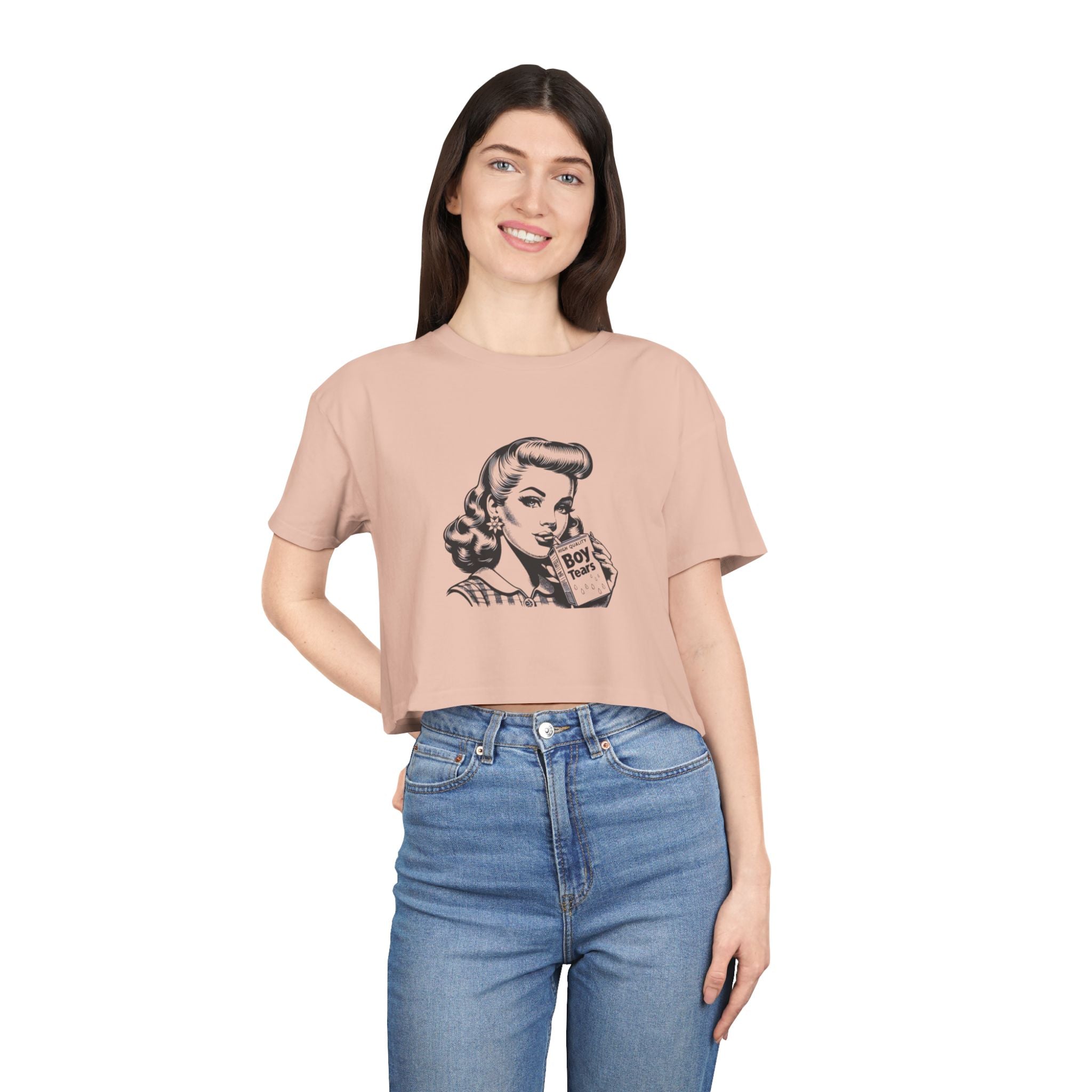 Tears Crop Top Retro Vintage