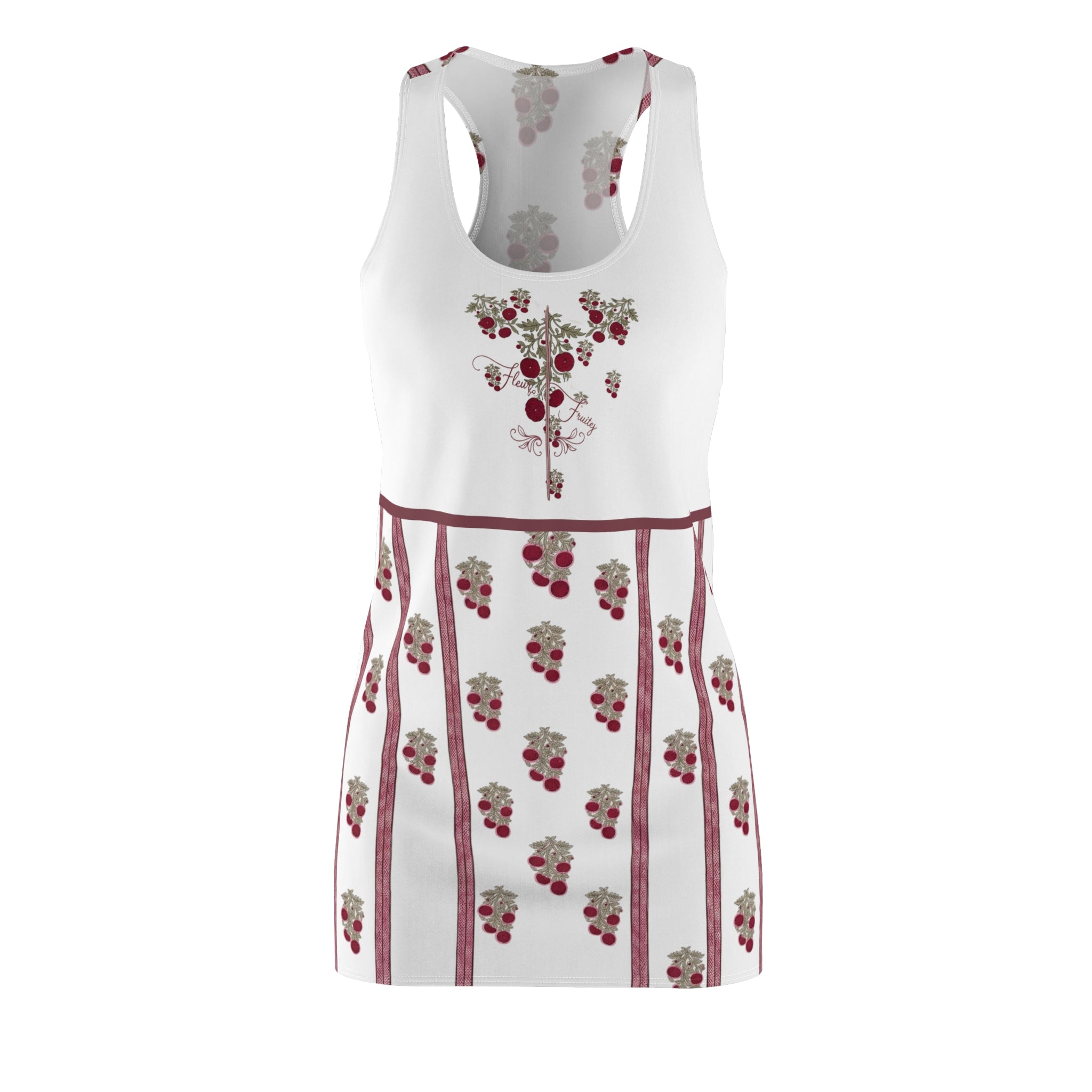 Floral Stripe Dress — Vintage Berry Bouquet